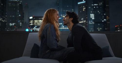 A still from the rooftop scene featuring Blake Lively and Justin Baldoni in It Ends With Us. (Photo: IMDb)