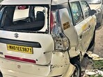During the race, the cars first collided with each other, and later the BMW spun out of control and hit a passing WagonR. HT Photo