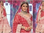Hina Khan stuns as showstopper at Times Fashion Week 2024, donning an exquisite bridal ensemble.
