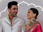 Actors Ranbir Kapoor and Alia Bhatt pose for pictures at the wedding of Anant Ambani and Radhika Merchant in Mumbai in July 2024. (File Photo/ REUTERS)