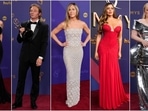 Selena Gomez, Jeremy Allen, Jennifer Aniston, Sofia Vergara, and Nicola Coughlan pose on the 2024 Emmys red carpet. 