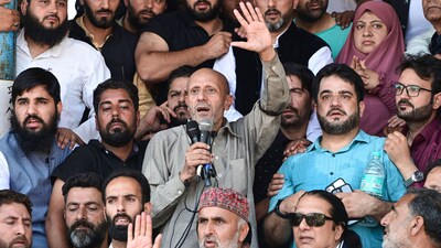 Kashmir, India - September. 12, 2024: Baramulla Member of Parliament and leader of Awami Ittehad Party (AIP) Sheikh Abdul Rashid, also known as Engineer Rashid, during a assembly election rally at Baramulla some 55 kilometers (34 miles) north of Srinagar,on September 12, 2024.(Photo By Waseem Andrabi /Hindustan Times)--
