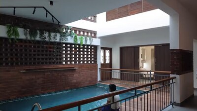 Inside an Amazon techie's modern tropical villa in Bengaluru. (Facebook/Maad Concepts) Inside an Amazon techie's modern tropical villa in Bengaluru. (Facebook/Maad Concepts)
