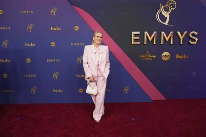Meryl Streep poses for a Red Carpet portrait at the 76th Emmy Awards. (Jordan Strauss/Invision/AP)