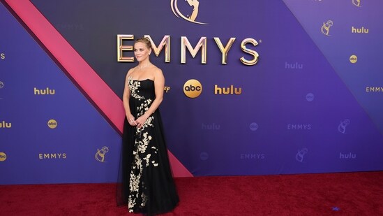 Reese Witherspoon poses for a Red Carpet portrait at the 76th Emmy Awards on Sunday.(Danny Moloshok/Invision/AP)