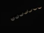 A composite image of a partial lunar eclipse, in Jaipur, Rajasthan on July 17, 2019. “Parashar mentions that his teachers observed a series of seven lunar eclipses separated by six-monthly intervals (now known to be a very rare occurrence). ” (Himanshu Vyas/Hindustan Times)