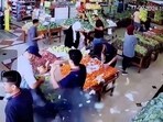 A man's bag explodes in a supermarket in Beirut, Lebanon September 17, 2024 in this screen grab from a video obtained from social media. Social Media/via REUTERS