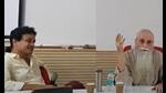 Author Saikat Majumdar with poet Hoshang Merchant