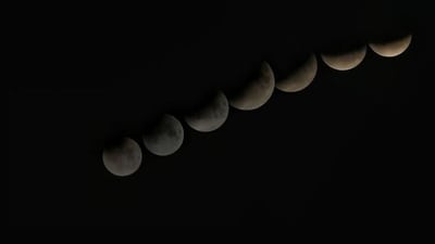A composite image of a partial lunar eclipse, in Jaipur, Rajasthan on July 17, 2019. “Parashar mentions that his teachers observed a series of seven lunar eclipses separated by six-monthly intervals (now known to be a very rare occurrence). ” (Himanshu Vyas/Hindustan Times) A composite image of a partial lunar eclipse, in Jaipur, Rajasthan on July 17, 2019. “Parashar mentions that his teachers observed a series of seven lunar eclipses separated by six-monthly intervals (now known to be a very rare occurrence). ” (Himanshu Vyas/Hindustan Times)