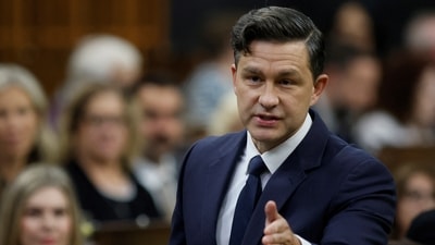 Canada's Conservative Party of Canada leader Pierre Poilievre speaks during Question Period in the House of Commons on Parliament Hill in Ottawa, Ontario. Pierre Poilievre promises to address Canada's housing crisis through immigration reform, citing a housing supply shortfall amid rising population. (Reuters)
