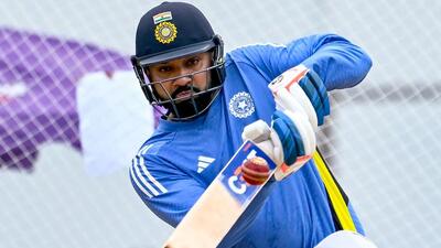 India’s captain Rohit Sharma bats in the nets ahead of the first Test against Bangladesh, in Chennai on Tuesday. (AFP) India’s captain Rohit Sharma bats in the nets ahead of the first Test against Bangladesh, in Chennai on Tuesday. (AFP)