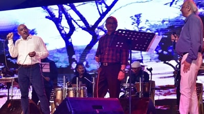 Sudhir Mishra Dr Deepak Dikshit and Ajay Jain at the musical evening Sudhir Mishra Dr Deepak Dikshit and Ajay Jain at the musical evening