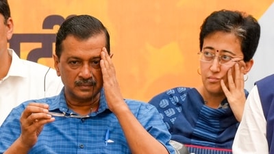 Arvind Kejriwal and Atishi during AAP workers' meeting, in New Delhi. (PTI file photo) Arvind Kejriwal and Atishi during AAP workers' meeting, in New Delhi. (PTI file photo)
