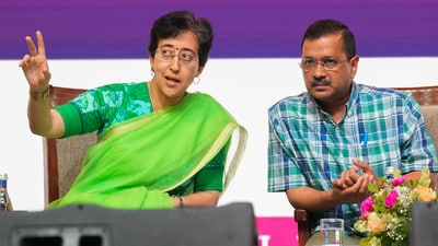 Arvind Kejriwal with Atishi during an event in Delhi. (PTI file photo) Arvind Kejriwal with Atishi during an event in Delhi. (PTI file photo)