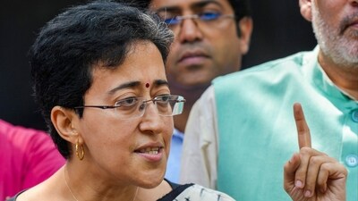 Delhi minister Atishi addresses the media after a meeting of the AAP legislative party in which she was unanimously chosen as the next chief minister in New Delhi on September 17. (PTI) Delhi minister Atishi addresses the media after a meeting of the AAP legislative party in which she was unanimously chosen as the next chief minister in New Delhi on September 17. (PTI)