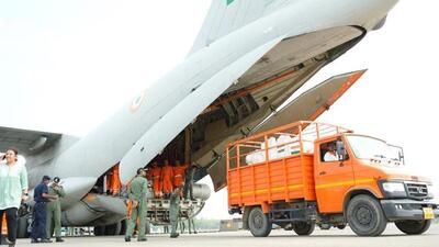 The Indian Air Force aircraft carried 32 tonnes of relief material including generator sets, hygiene kits and medicines for the people of Myanmar. (X/MEAIndia) The Indian Air Force aircraft carried 32 tonnes of relief material including generator sets, hygiene kits and medicines for the people of Myanmar. (X/MEAIndia)