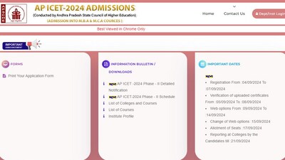 AP ICET allotment result for round 2 today (icet-sche.aptonline.in, screenshot) AP ICET allotment result for round 2 today (icet-sche.aptonline.in, screenshot)
