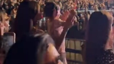 Priyanka and Malti were seen cheering for dad Nick Jonas at the concert. Priyanka and Malti were seen cheering for dad Nick Jonas at the concert.