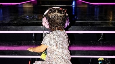 Malti was busy hopping onto the stage in one of the pictures. Don't miss her cute hairdo for the occasion! Malti was busy hopping onto the stage in one of the pictures. Don't miss her cute hairdo for the occasion!