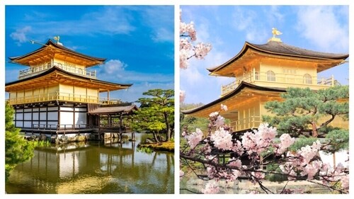 Kinkakuji Temple's striking golden exterior is peaceful against the greenery around it. (Shutterstock) Kinkakuji Temple's striking golden exterior is peaceful against the greenery around it. (Shutterstock)