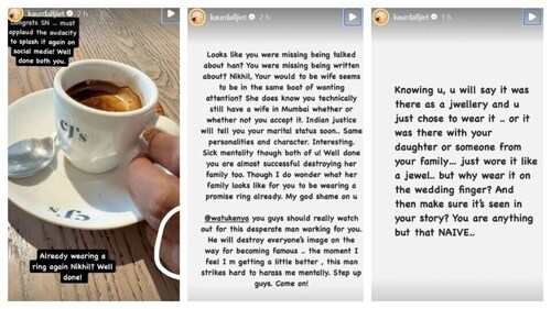 Dalljiet Kaur took to Instagram Stories to post against Nikhil Patel. Dalljiet Kaur took to Instagram Stories to post against Nikhil Patel.