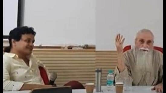 Author Saikat Majumdar with poet Hoshang Merchant