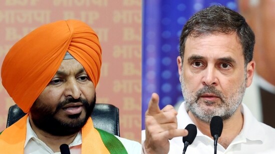 Union minister Ravneet Singh Bittu and Rahul Gandhi