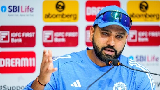 Rohit Sharma addresses the media on the eve of the first Test match between India and Bangladesh, at the MA Chidambaram Stadium, in Chennai. (PTI)
