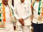 Bapusaheb Pathare (left) joined the NCP at Sharad Pawar's Mumbai residence. Pathare's son Surendra was also present. X Bapusaheb Pathare (left) joined the NCP at Sharad Pawar's Mumbai residence. Pathare's son Surendra was also present. X