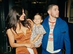 Malti Marie Chopra Jonas with parents Priyanka Chopra and Nick Jonas in London. Malti Marie Chopra Jonas with parents Priyanka Chopra and Nick Jonas in London.