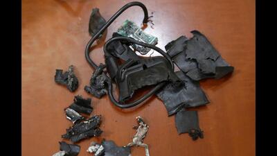 A photo taken on Wednesday, in Beirut's southern suburbs shows the remains of exploded pagers on display at an undisclosed location. (AFP) A photo taken on Wednesday, in Beirut's southern suburbs shows the remains of exploded pagers on display at an undisclosed location. (AFP)