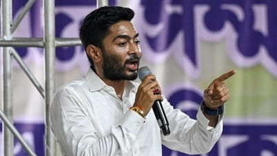 All India Trinamool Congress (AITC) General Secretary and MP Abhishek Banerjee speaking in a student rally (File image) (Hindustan Times) All India Trinamool Congress (AITC) General Secretary and MP Abhishek Banerjee speaking in a student rally (File image) (Hindustan Times)
