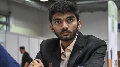 D Gukesh looks on as he plays Richard Rapport of Hungary in the 6th round of Chess Olympiad in Budapest, Hungary. (AP) D Gukesh looks on as he plays Richard Rapport of Hungary in the 6th round of Chess Olympiad in Budapest, Hungary. (AP)