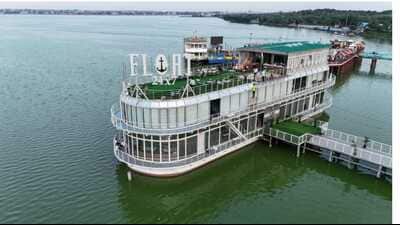 Floating restaurant at Ramgarh lake . (HT)