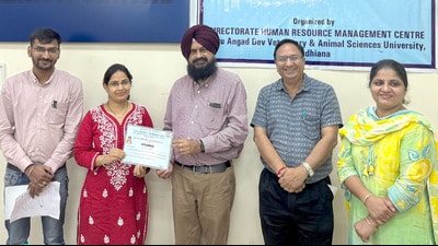 Guru Angad Dev Veterinary and Animal Sciences University, Ludhiana, organised the fourth faculty induction training programme in Ludhiana on Tuesday, September 17, 2024. (HT Photo)