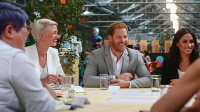 In Dublin, Prince Harry and Meghan Markle were pictured conversing with leaders and members sat at a round table at Dogpatch Labs, a digital startup and innovation hub with over 500 members. (AP ) In Dublin, Prince Harry and Meghan Markle were pictured conversing with leaders and members sat at a round table at Dogpatch Labs, a digital startup and innovation hub with over 500 members. (AP )