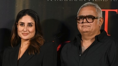 Kareena Kapoor Khan and director Hansal Mehta at the trailer launch of The Buckingham Murders (Photo by Sujit JAISWAL / AFP) (AFP) Kareena Kapoor Khan and director Hansal Mehta at the trailer launch of The Buckingham Murders (Photo by Sujit JAISWAL / AFP) (AFP)