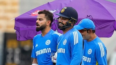 Chennai: Indian captain Rohit Sharma with coach Gautam Gambhir and teammate Virat Kohli during a practice session ahead of the first test cricket match between India and Bangladesh, at M. A. Chidambaram Stadium, in Chennai, Tuesday, Sept. 17, 2024. (PTI Photo/R Senthilkumar)
(PTI09_17_2024_000273B) (PTI) Chennai: Indian captain Rohit Sharma with coach Gautam Gambhir and teammate Virat Kohli during a practice session ahead of the first test cricket match between India and Bangladesh, at M. A. Chidambaram Stadium, in Chennai, Tuesday, Sept. 17, 2024. (PTI Photo/R Senthilkumar)
(PTI09_17_2024_000273B) (PTI)