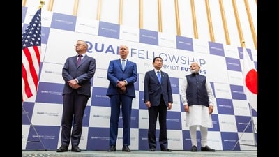 Quad has enabled the US to explore plurilateral convergences with India beyond the strengths of the bilateral relationship (Photo by Yuichi Yamazaki / POOL / AFP) (AFP) Quad has enabled the US to explore plurilateral convergences with India beyond the strengths of the bilateral relationship (Photo by Yuichi Yamazaki / POOL / AFP) (AFP)
