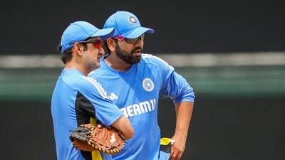 Colombo: India's head coach Gautam Gambhir and captain Rohit Sharma attend a practice session. (PTI) Colombo: India's head coach Gautam Gambhir and captain Rohit Sharma attend a practice session. (PTI)