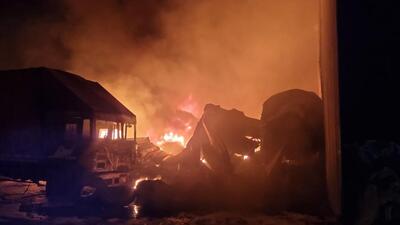 Three workers were charred to death after a fire broke out at a mattress manufacturing unit at Gehri Buttar village in Bathinda on Tuesday night. A truck parked at the unit, which is located on the Bathinda-Dabwali highway, was also burnt. (HT Photo)