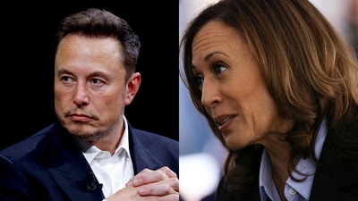 Employees at Elon Musk's rocket company SpaceX have donated $34,526 to Harris versus $7,652 to Donald Trump. (File Images)