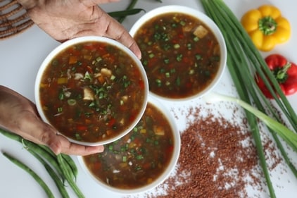 Thicken the hot and sour soup with ragi flour (adobe stock) Thicken the hot and sour soup with ragi flour (adobe stock)