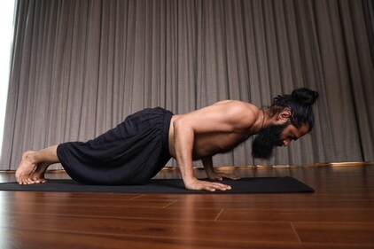 Chaturanga Dandasana, also known as Four-Limbed Staff Pose (Himalayan Siddhaa Akshar) Chaturanga Dandasana, also known as Four-Limbed Staff Pose (Himalayan Siddhaa Akshar)