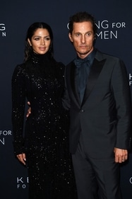 Another picture from same event: Camila Alves and Matthew McConaughey attend the 2024 Kering Foundation's Caring for Women dinner in New York City. (AFP)