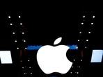 An Apple logo is pictured in an Apple store