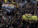 Mourners carry the coffins of victims who were killed Tuesday after their handheld pagers exploded, during their funeral procession in the southern suburb of Beirut, Lebanon, Wednesday, Sept. 18, 2024. (AP Photo/Bilal Hussein) Mourners carry the coffins of victims who were killed Tuesday after their handheld pagers exploded, during their funeral procession in the southern suburb of Beirut, Lebanon, Wednesday, Sept. 18, 2024. (AP Photo/Bilal Hussein)