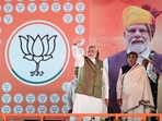 Prime Minister Narendra Modi during a rally at Sher-i-Kashmir Stadium (Waseem Andrabi/Hindustan Times)