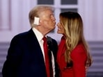 Former US President Donald Trump, left, and former First Lady Melania Trump during the Republican National Convention (RNC) 