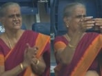 An old lady cheers for R Ashwin. An old lady cheers for R Ashwin.